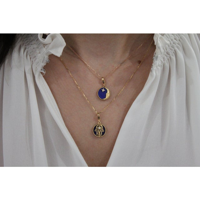 Diamond Shooting Star Celestial Sky Zodiac Heaven Space Galaxy Universe Medallion For Sale - Image 10 of 10