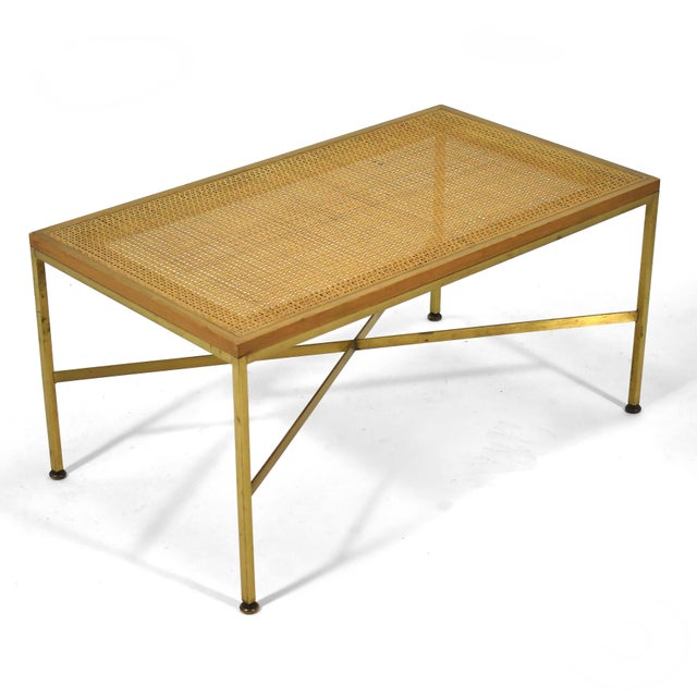 Paul McCobb Brass & Cane Bench For Sale - Image 9 of 9