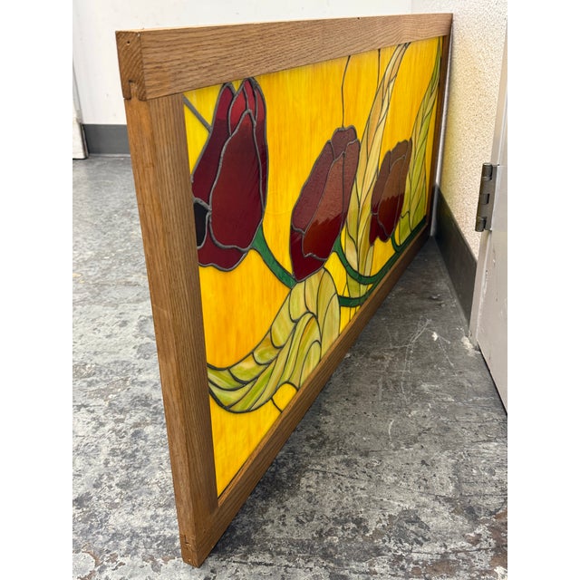 Circa 1978 Gene LeLonde Floral Stained Glass Panel For Sale In San Francisco - Image 6 of 14