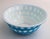 Rare Antique Chinese Peking Glass Bowl Aqua Blue Honeycomb Hexagon, Qing Dynasty For Sale - Image 4 of 8
