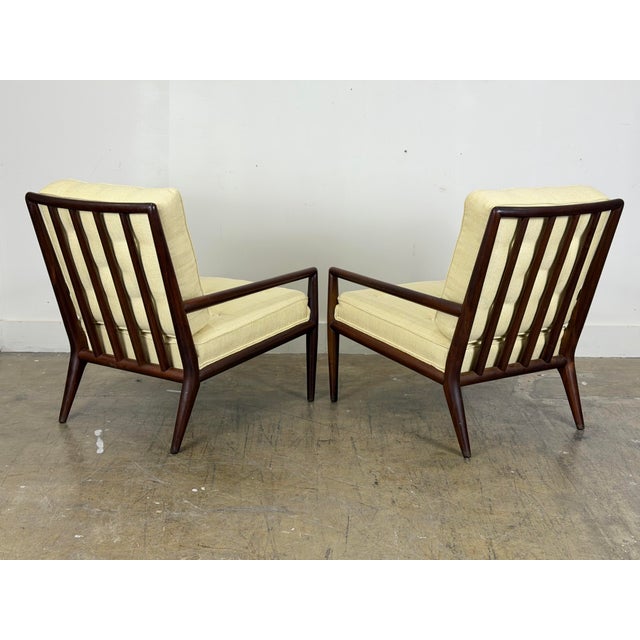 Brown 1950s Pair WWZ Chairs by t.h. Robsjohn-Gibbings for Widdicomb - Mid-Century Walnut Lounge Chairs For Sale - Image 8 of 12