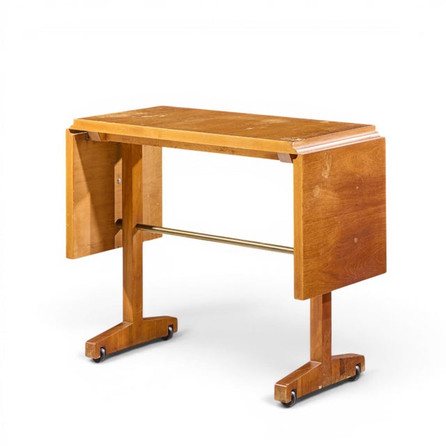 Brown Robsjohn Gibbings for Widdicomb Mid Century Bleached Mahogany Dropside Console Table For Sale - Image 8 of 11