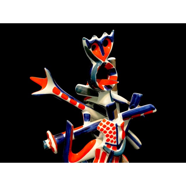 Vintage Sargadelos Scarecrow Totem Hand Decorated Porcelain