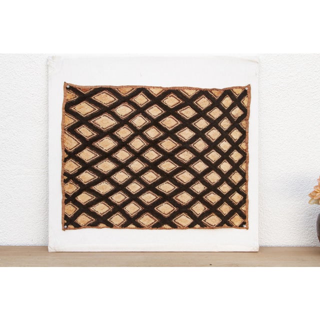 African Patterned African Kuba Cloth Panel For Sale - Image 3 of 6