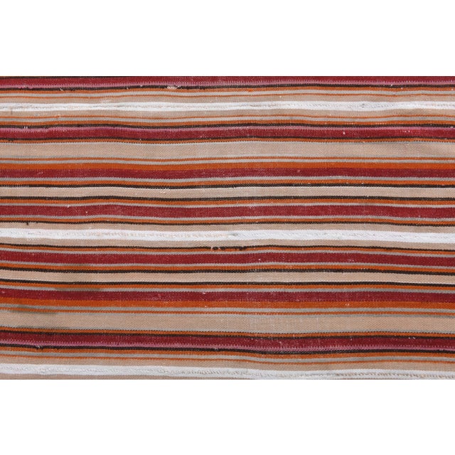 Vintage Turkish Hand-Knotted Wool Cotton Red Kilim Rug For Sale - Image 9 of 10