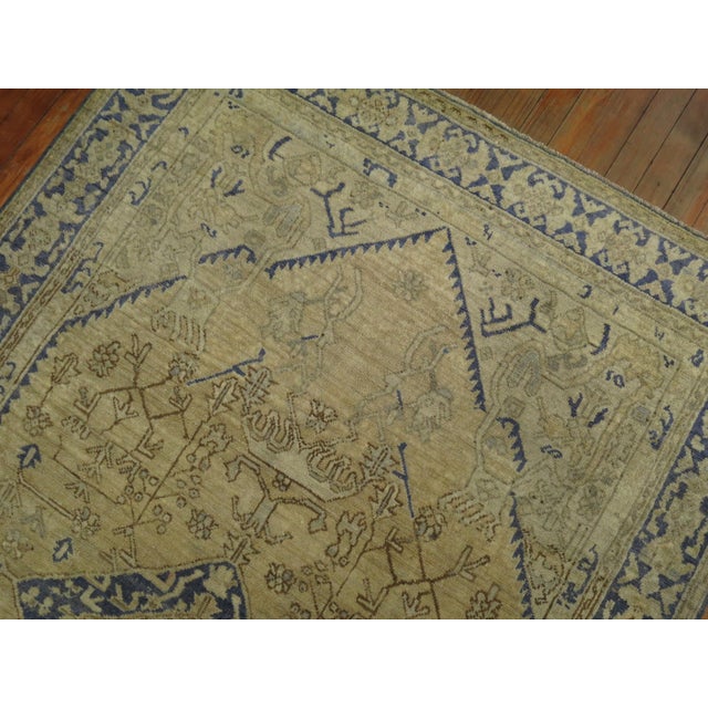 Early 20th Century Early 20th Century Blue Taupe Turkish Rug For Sale - Image 5 of 6