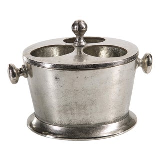 Kenneth Ludwig Chicago Raw Aluminum Three Bottle Wine Holder For Sale