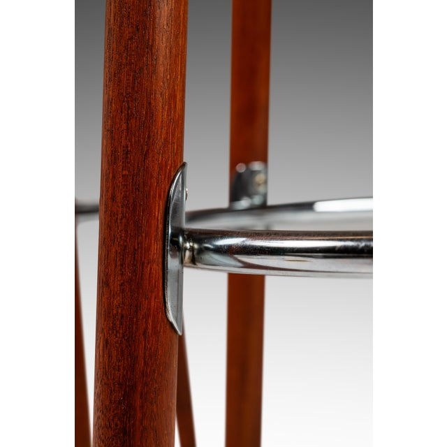Set of Two (2) Danish Modern Barstools in Solid Teak & Leather by Hugo Frandsen for Spøttrup Mobler, Denmark, C. 1960's For Sale - Image 12 of 17