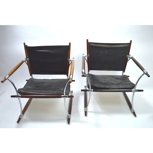 Rare and important pair of Safari chairs designed by Jens Quistgaard for Dansk Danmark. Both chairs are structurally sound...