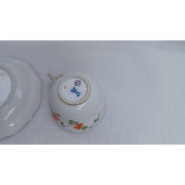 1950s Porcelain Mocha Espresso Cup and Saucer with Indian Orient Pattern from Meissen, 1950s For Sale - Image 5 of 8