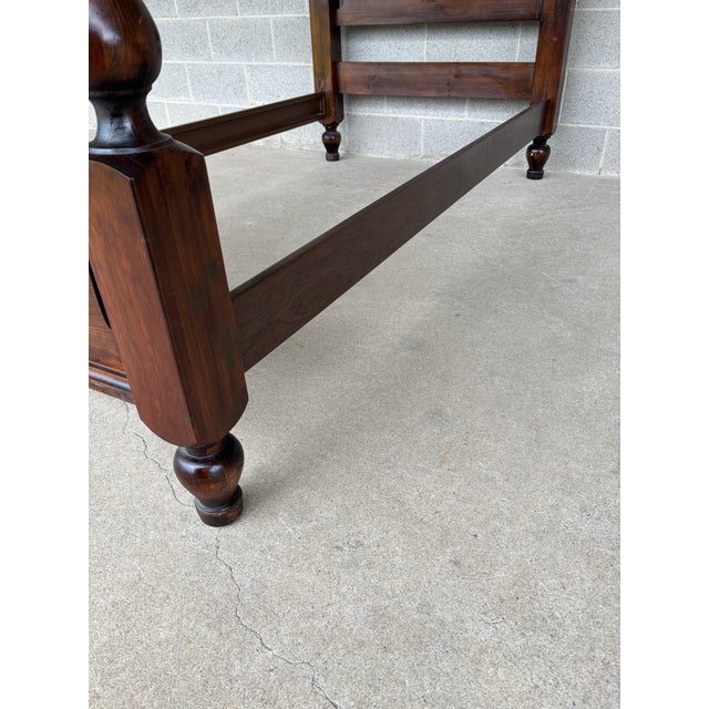 Ethan Allen Antique Pine Cannonball Style Single Bed Frame For Sale - Image 12 of 13