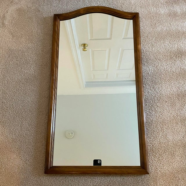 1980s Vintage 1980s Ethan Allen Classic Manor Solid Maple Wall Mirror For Sale - Image 5 of 10