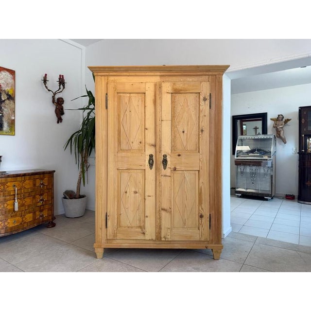 Biedermeier Farmhouse Cupboard in Softwood For Sale - Image 11 of 11