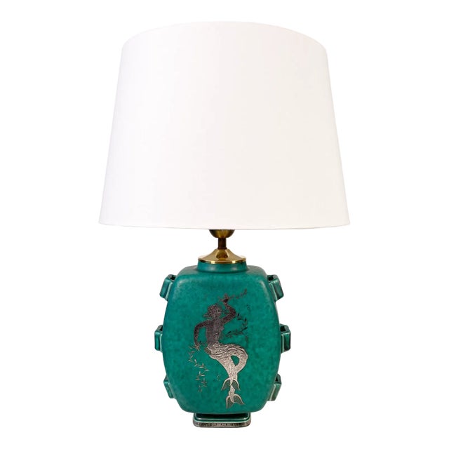 Swedish Modern Stoneware Argenta Table Lamp by Wilhelm Kåge for Gustavsberg, 1940s For Sale