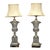 Mid-Century Modern, Table Lamps, Textured Glass, Marble, 1950s For Sale