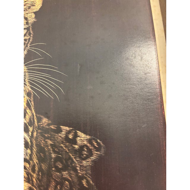 Wood Vintage “Leopard” by M. Brice Aaron Pix Wildlife Print in Wood Frame For Sale - Image 7 of 9