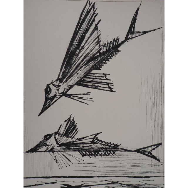Bernard Buffet (1928-1999) Flying Fish Original drypoint etching On wove paper, 28 x 38 cm (approx. 11 x 15 inches)...