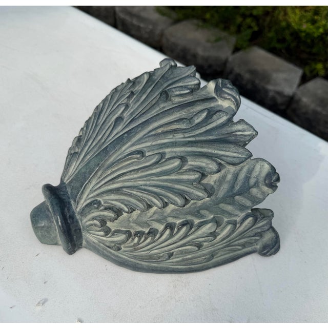 Acanthus Leaf Wall Pocket Planter With Verdigris Finish For Sale - Image 4 of 9