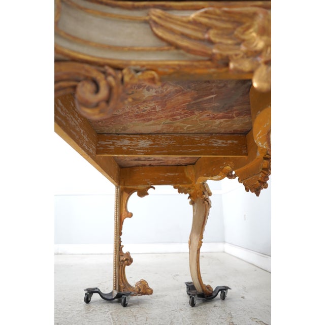 Antique Italian Rococo Marble Top Console Table For Sale - Image 14 of 15