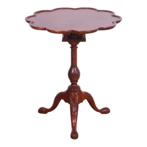 Baker Furniture Georgian Carved Mahogany Tilt Top Pedestal Tea Table