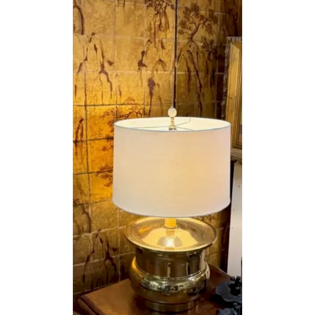 Mid-Century Modern Mid 20th Century Brass Lamp, Signed, Ginger Jar Form For Sale - Image 3 of 7