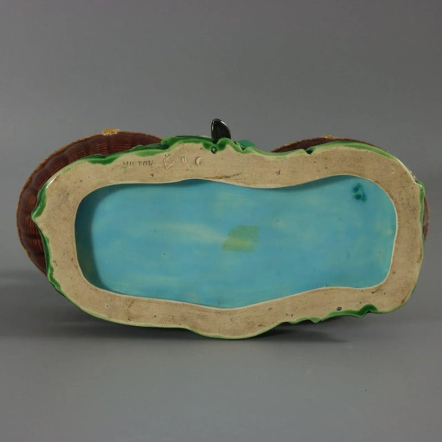Rare Minton Majolica Figure With Baskets For Sale - Image 11 of 12