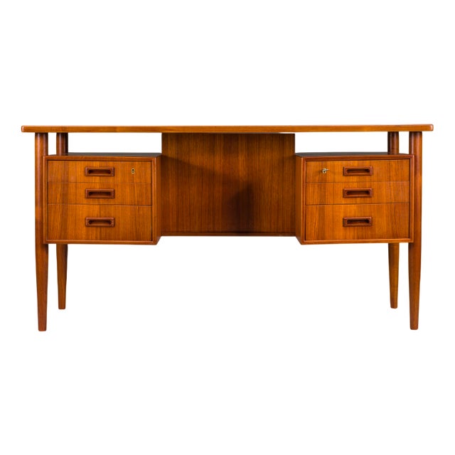 Modern Danish Teak Desk, 1950s For Sale