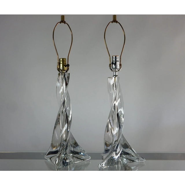 1960s Vintage French Art Glass Lamps by St. Louis Crystal For Sale - Image 5 of 8