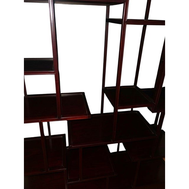 Brown Pair of Art Deco Period Chinese Rosewood Étagères, 1920's. For Sale - Image 8 of 9