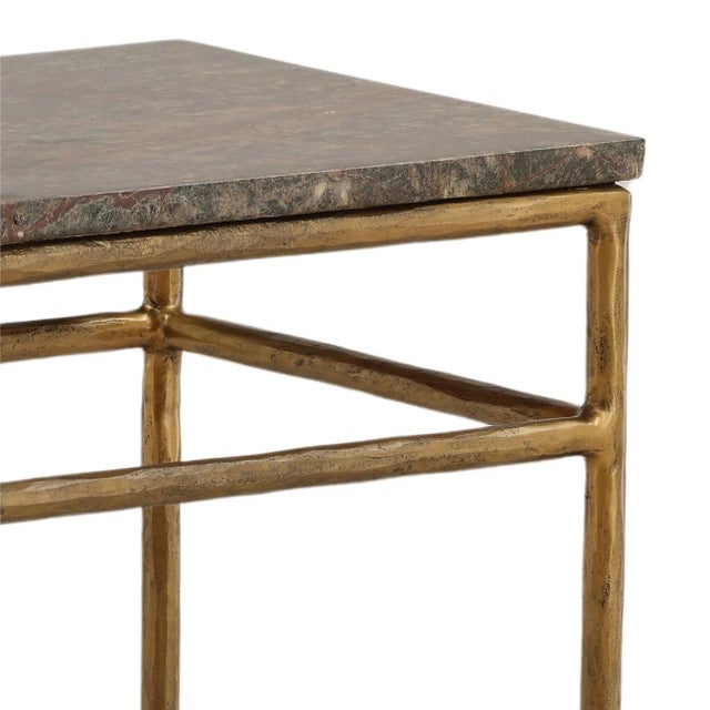 2020s Juniper Marble & Brass Console Table For Sale - Image 5 of 5