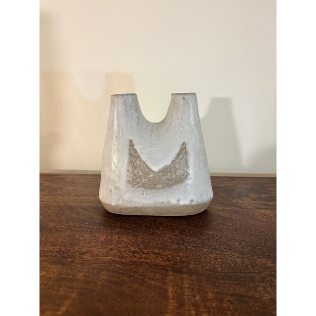 Ceramic Mid Century American Studio Pottery Double Bud Vase by Frances Simches For Sale - Image 7 of 8