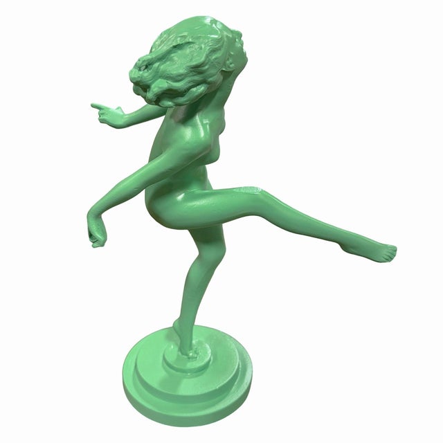 Frankart style Art Deco Dancing Nymph style statue from 1920. This model, often titled the 'Dancing Nymph,' features a...