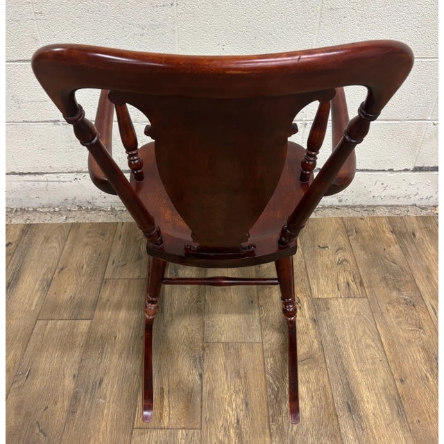 Vintage Art Nouveau Style Carved Rocking Chair For Sale - Image 9 of 10