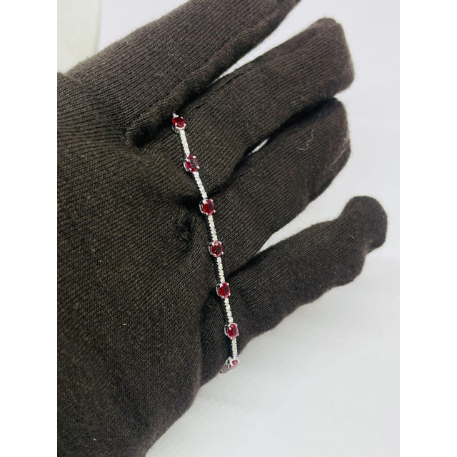 Early 21st Century Elegant 18k Gold Ruby 2.84ct & Diamond 0.39ct Bracelet, New For Sale - Image 5 of 8
