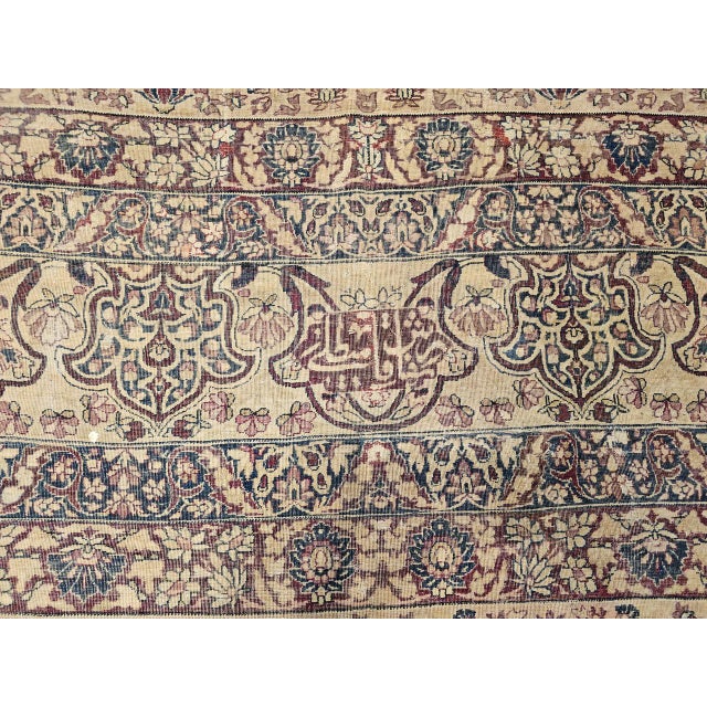 19th Century Oversized Persian Kerman Lavar Rug, Hand-Knotted Wool, Allover Tree of Life Pattern, Royal-Blue & Ivory, 14’ X 18’ For Sale - Image 17 of 17