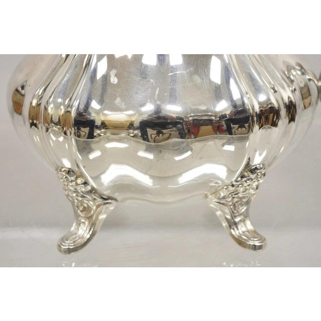 Poole Silver Co. Vintage Lancaster Rose by Poole 401a Epca Silver Plated Water Pitcher For Sale - Image 4 of 11