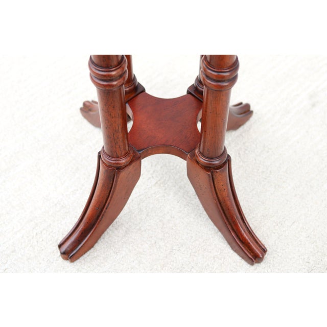 Vintage Traditional Colonial Revival Small Accent Table in Cherry and Rubberwood For Sale - Image 15 of 15
