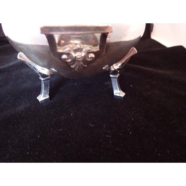 1920s Antique Silver Plate Covered Serving Bowl For Sale - Image 5 of 7