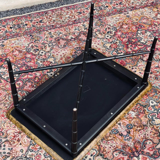 Kittinger Faux Bamboo Tortoise Shell Coffee Table For Sale - Image 11 of 13