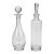 Pair Mid 20th Century Minimalist Clear Glass Decanters With Stoppers For Sale