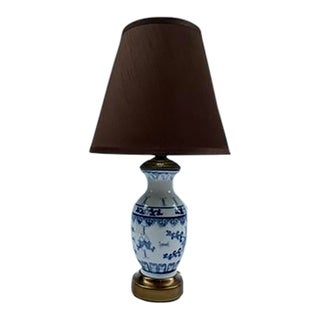 Small Antique Blue and White Chinese Porcelain Lamp For Sale