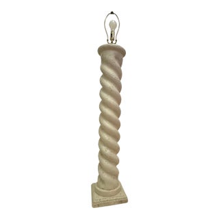 Vintage Plaster Swirl Floor Lamp Ala Michael Taylor For Sale