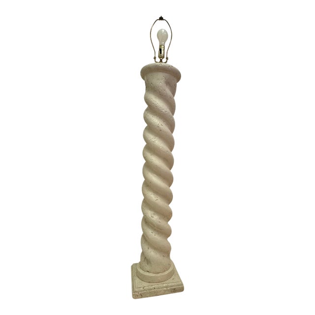 Vintage Plaster Swirl Floor Lamp Ala Michael Taylor For Sale