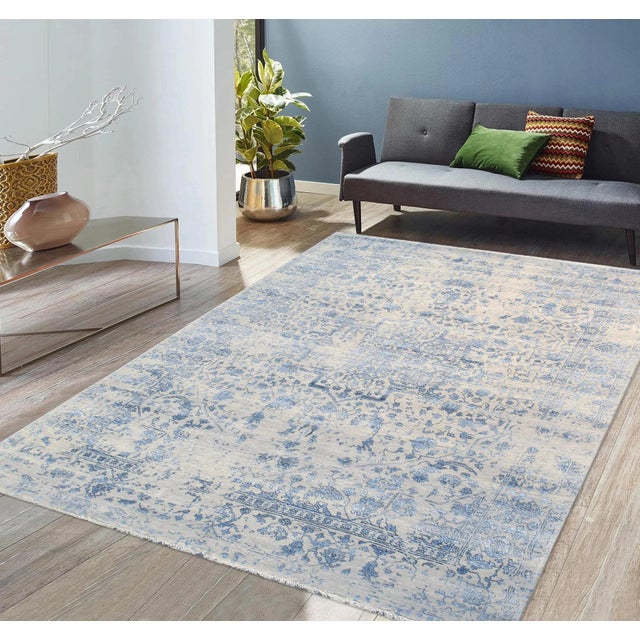 Silver Pasargad Home Transitional Silver Area Rug-8' 5" X 11' 8" For Sale - Image 8 of 8