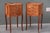 1950s Pair of Restored French Louis XV Style Rosewood Inlaid Side Tables Nightstands For Sale In Los Angeles - Image 6 of 12