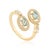 14k Gold Handmade Natural Aquamarine & Diamond Bypass Wrap Ring Size 9 For Sale - Image 4 of 15