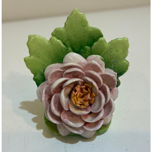 English Vintage German Porcelain Flower Place Card Holders - Set of 9 For Sale - Image 3 of 11
