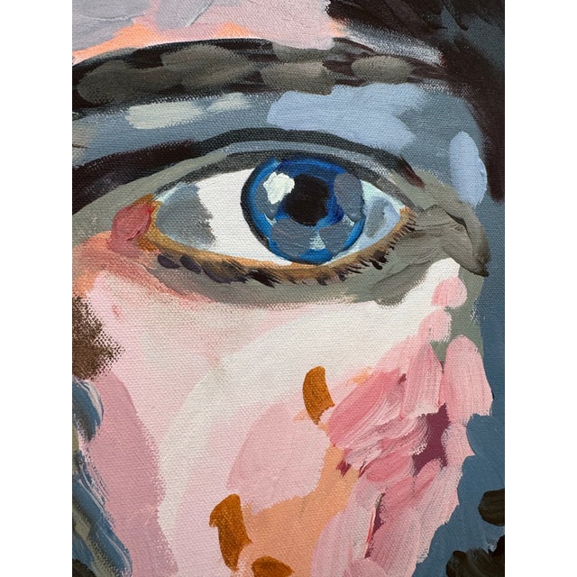 Pink Josh Gipson Contemporary Portrait Painting, Acrylic on Canvas, 36” X 48” For Sale - Image 8 of 8