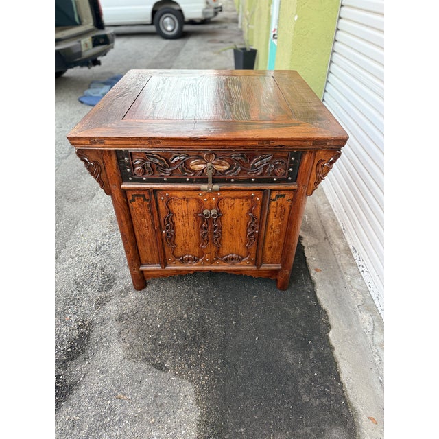 Antique Chinese Shanxi Province Winged Cabinet Table For Sale - Image 14 of 15