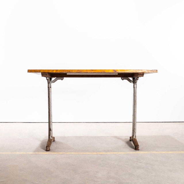 Vintage French Cast Base Café Dining Table, 1930s For Sale - Image 9 of 9